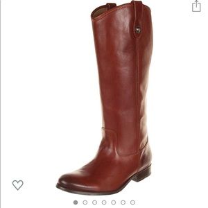 Frye Melissa Button Wide Calf Riding Boot (Cognac)